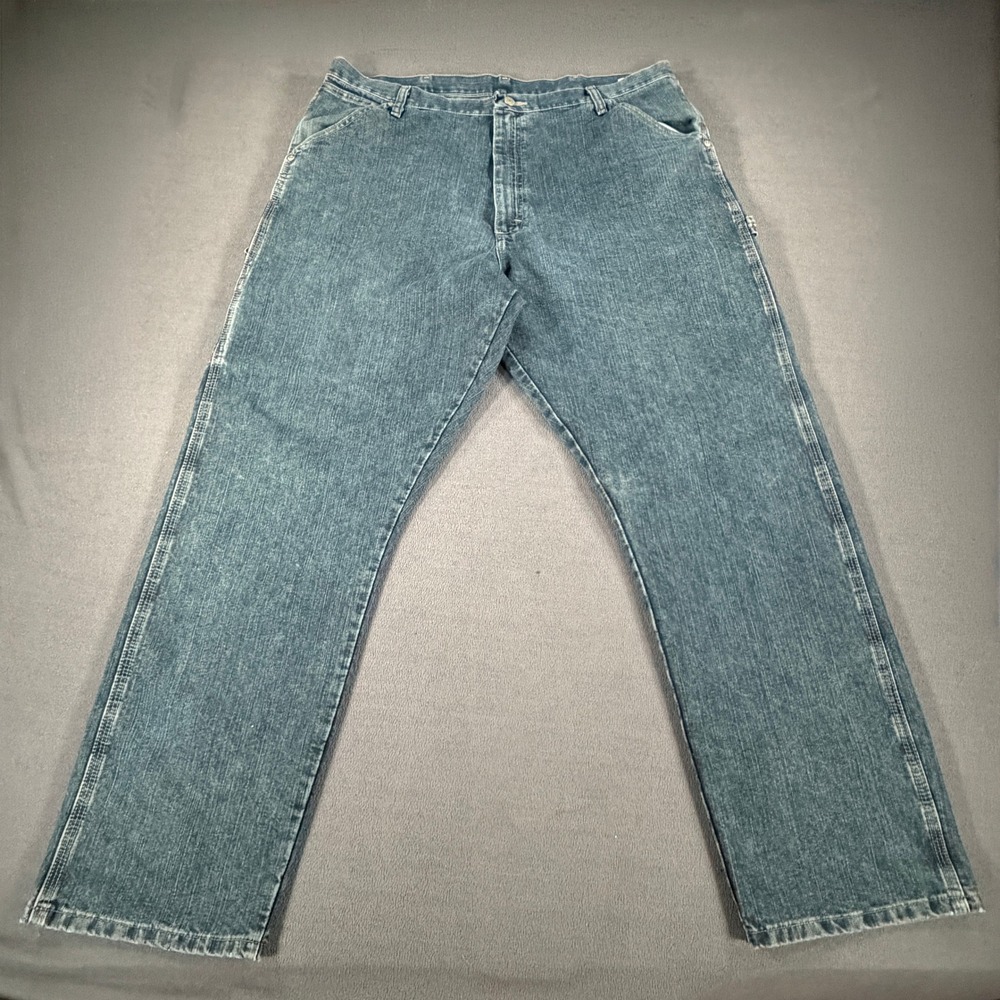 Wrangler Mens Carpenter Jeans 40x32 Dark Wash Utility Workwear 94LSWQW Denim